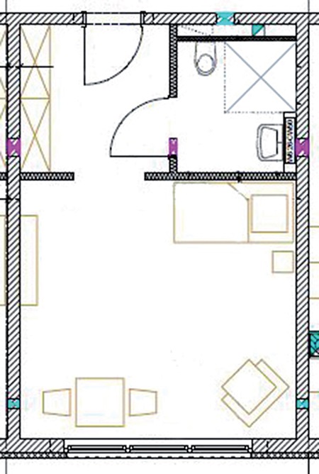 Grundriss eines WG-Zimmers